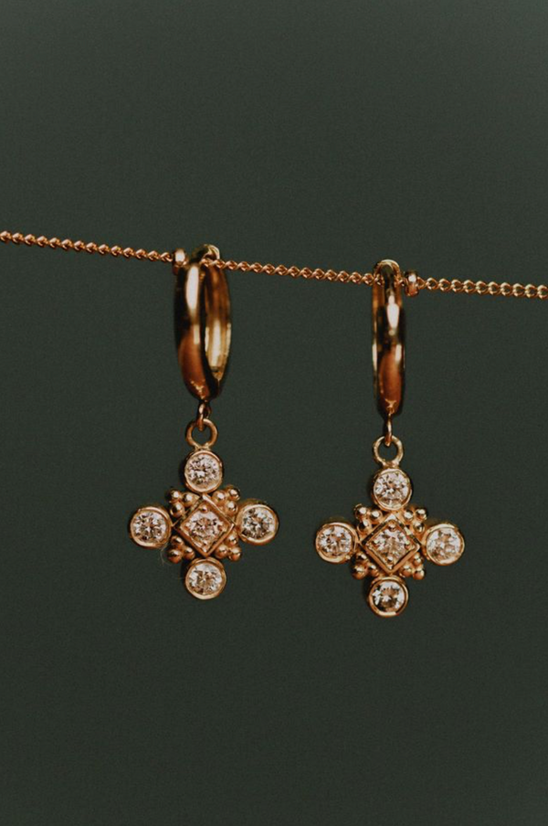 White Diamond Nori Earrings