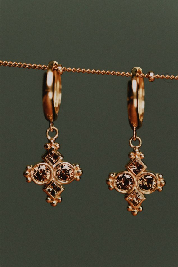 Champagne Diamond Adia Earrings